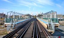 Ashland station, looking north at rapid transit station and bus terminal